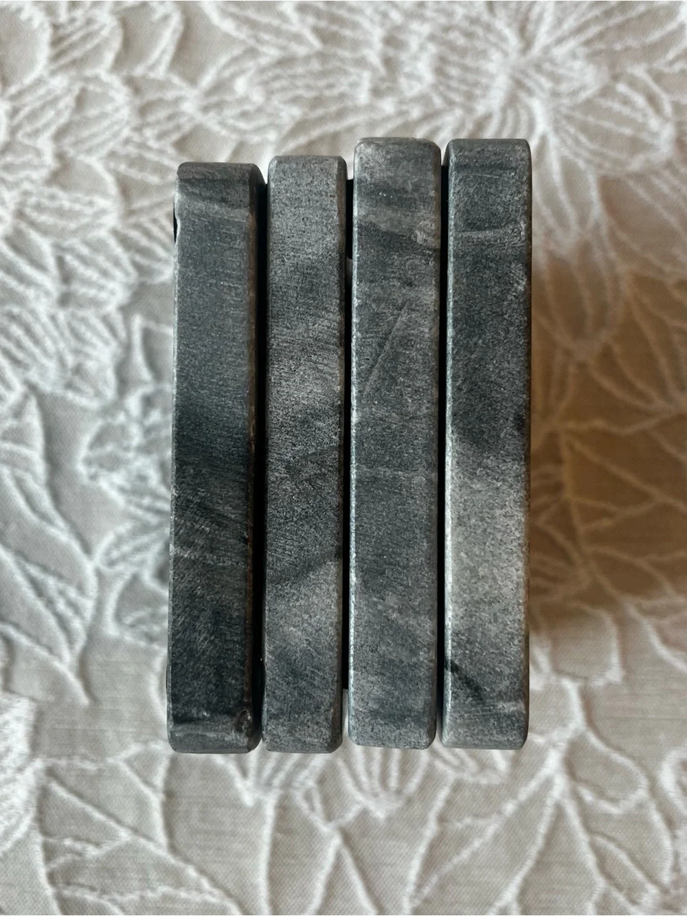 Marbled Gray Stone Coasters - Set of 4